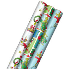 American Greetings Disney Characters Holiday Gridline Wrapping Paper, (40  x 60)