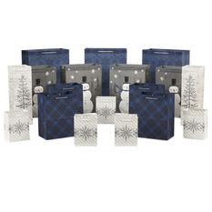  Hallmark Gray Gift Bags in Assorted Sizes (8 Bags: 2