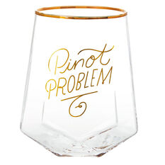 Gold Pine Tree Stemless Glasses