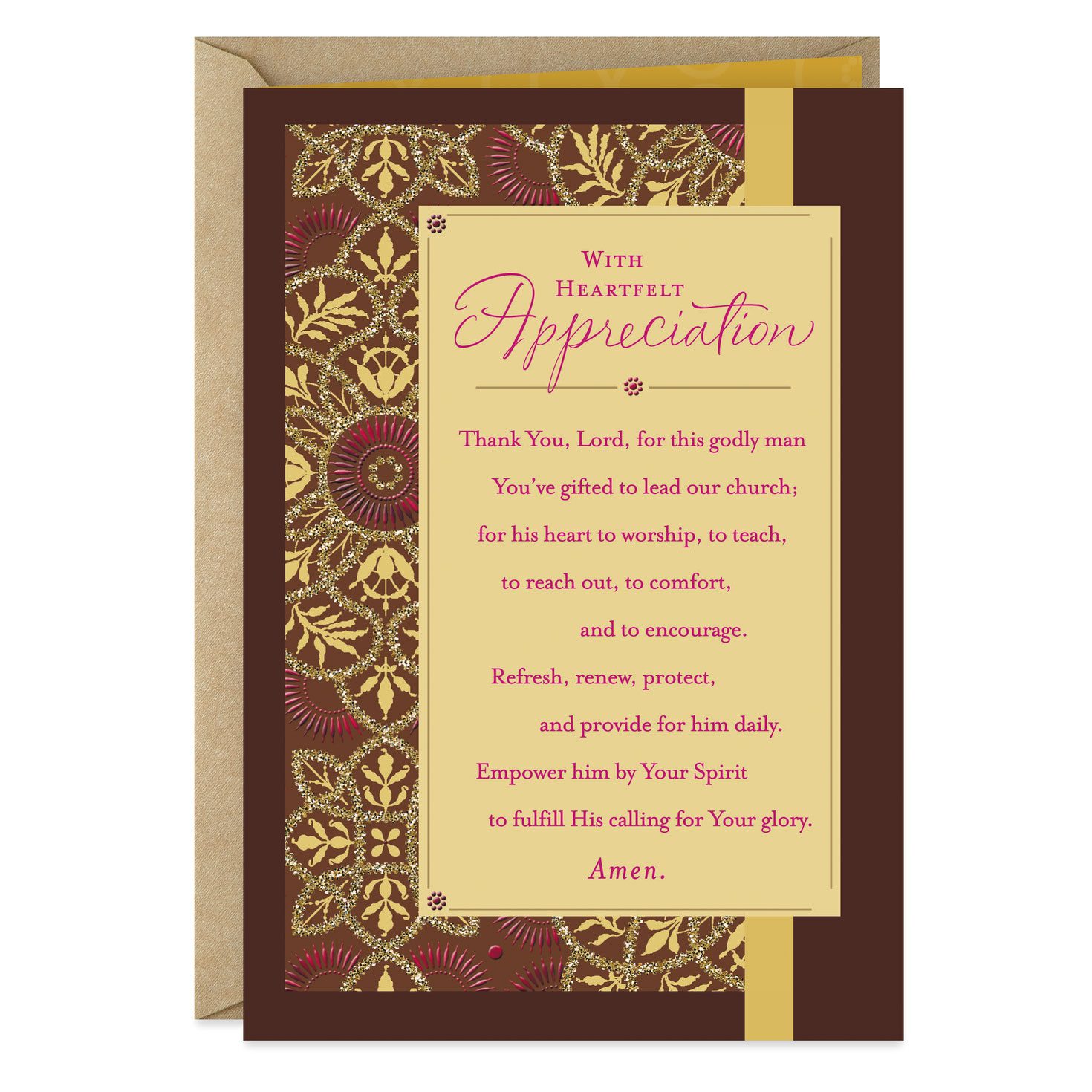 Flower Pattern With Prayer Pastor Appreciation Card Greeting Cards Hallmark