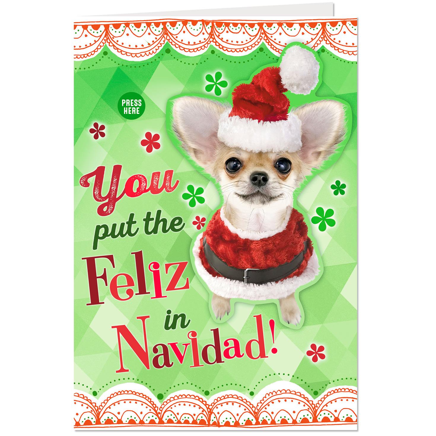 You Put the Feliz in Navidad Musical Christmas Card With Motion Greeting Cards Hallmark