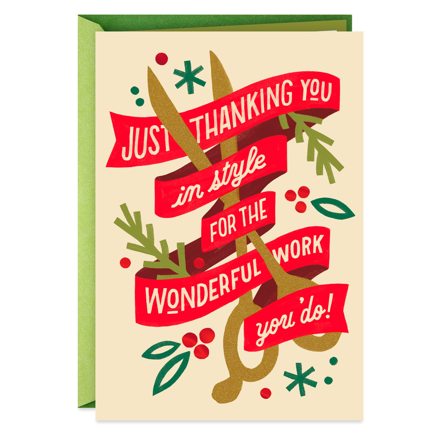 Wonderful Work You Do Christmas Card For Hair Stylist Greeting