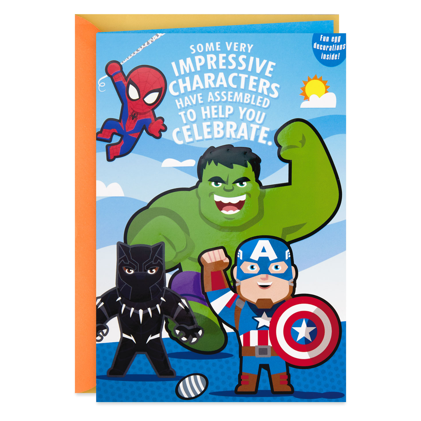 Marvel Avengers Easter Card With Egg Decorations Greeting Cards