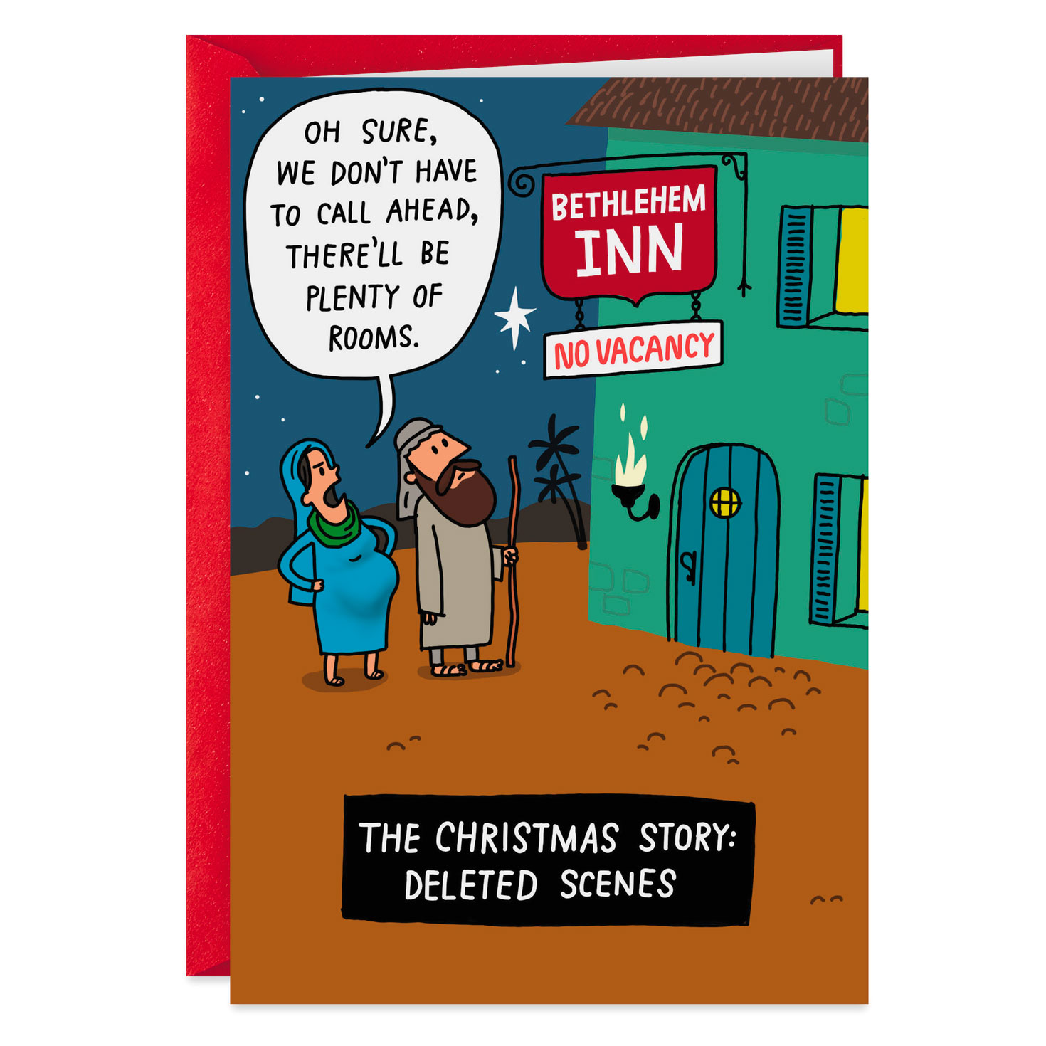 No Room At The Inn Funny Christmas Card