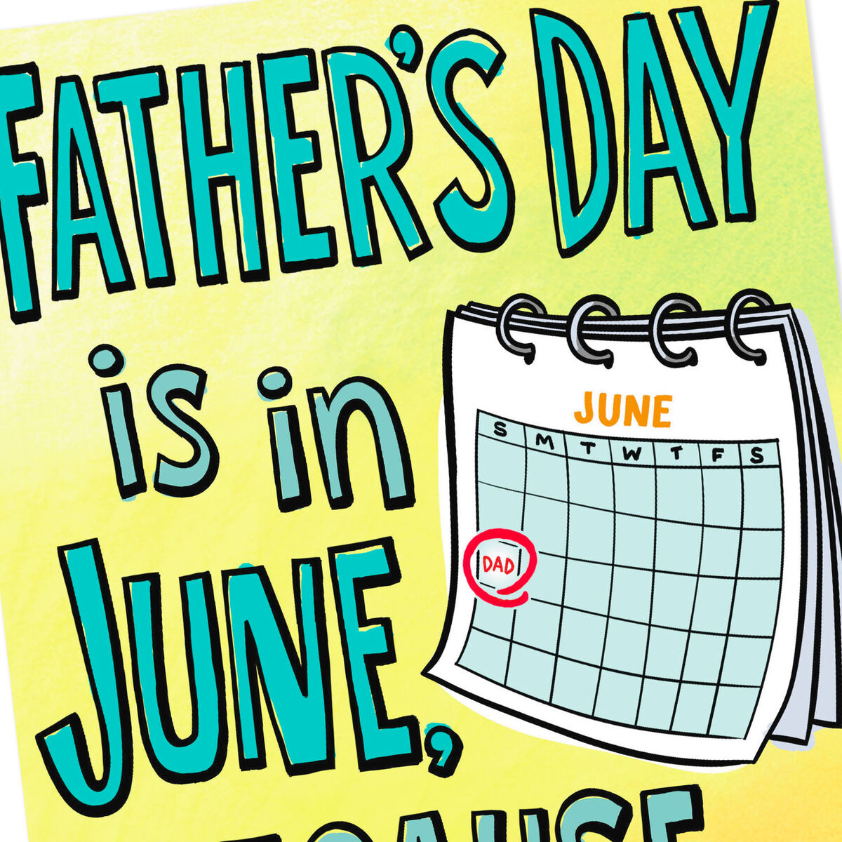 June Calendar Funny Father's Day Card Greeting Cards Hallmark