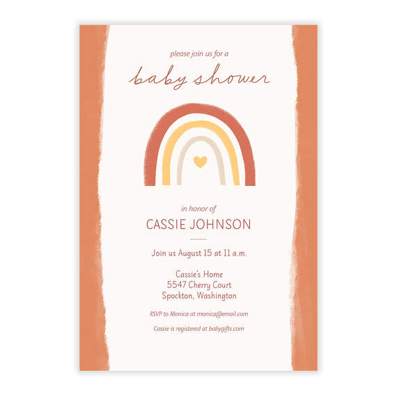 Rainbow With Heart Baby Shower Invitation, , large image number 5