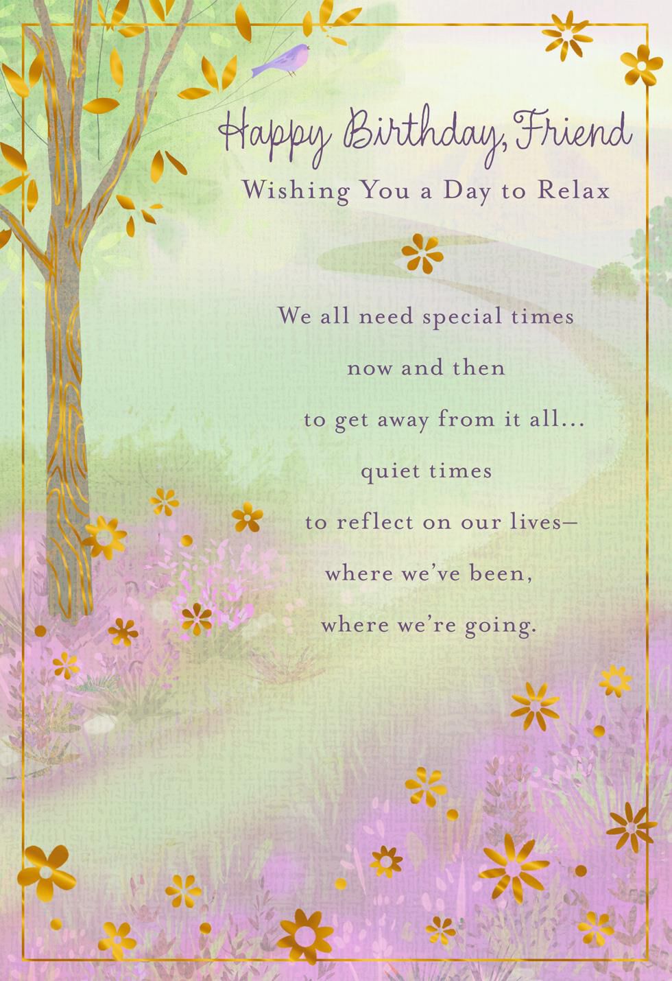 Day to Relax Tree Birthday Card for Friend - Greeting Cards - Hallmark