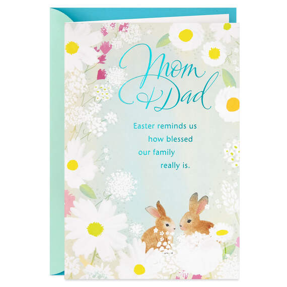 Our Family Is So Blessed Easter Card for Mom and Dad, , large image number 1