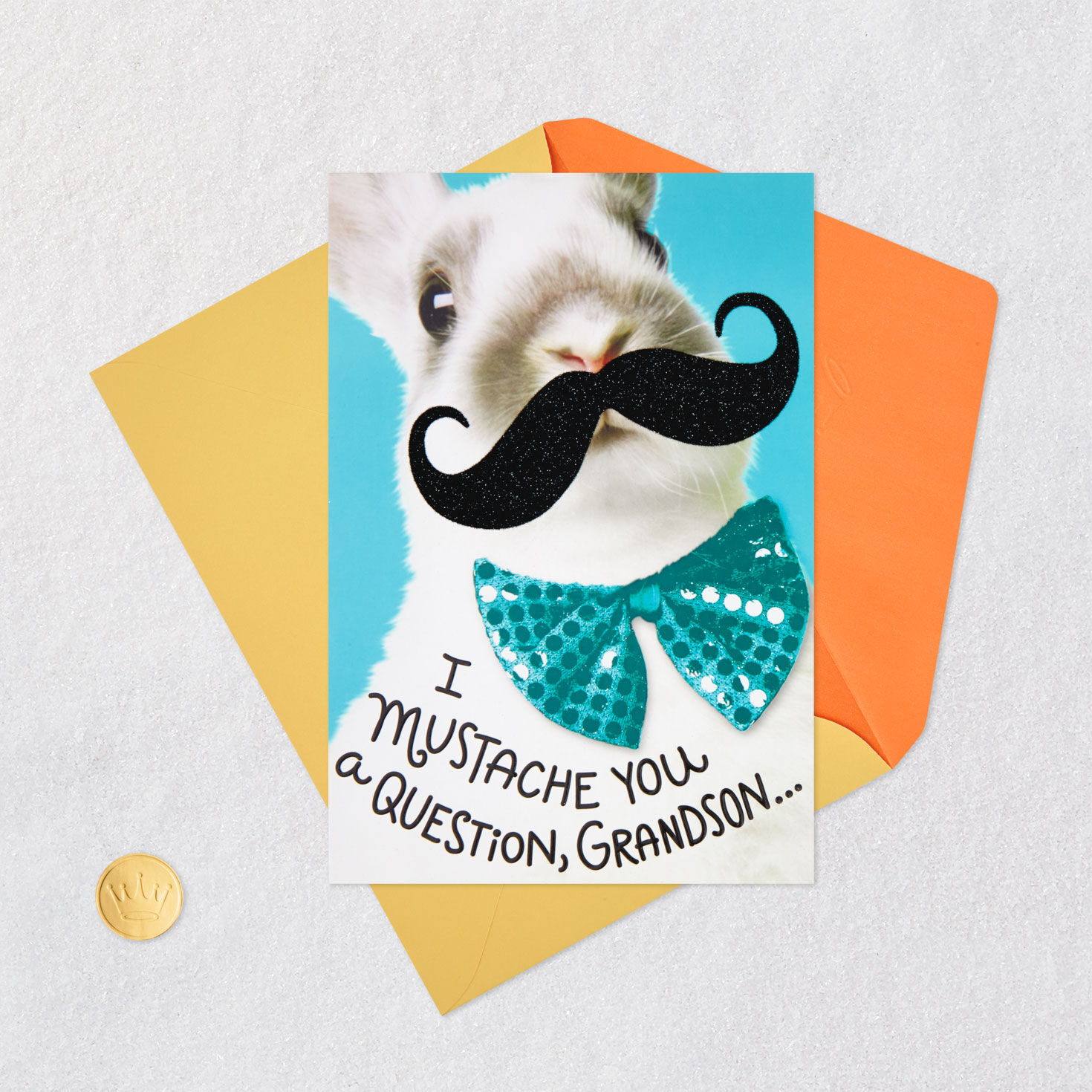 Bunny Rabbit With Mustache Easter Card for Grandson for only USD 4.59 | Hallmark