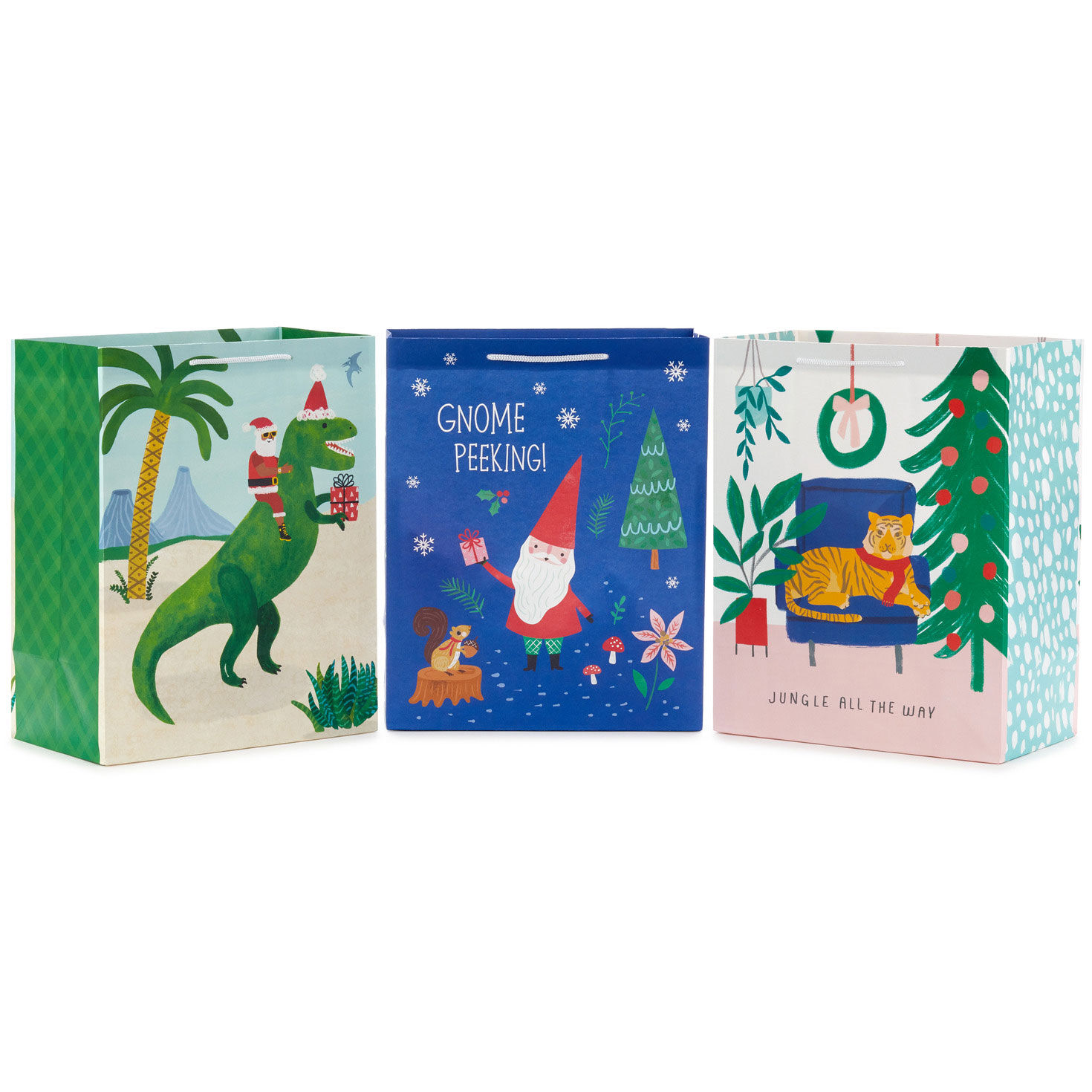 13" Punny Fun 3-Pack Large Christmas Gift Bags Assortment for only USD 7.99 | Hallmark