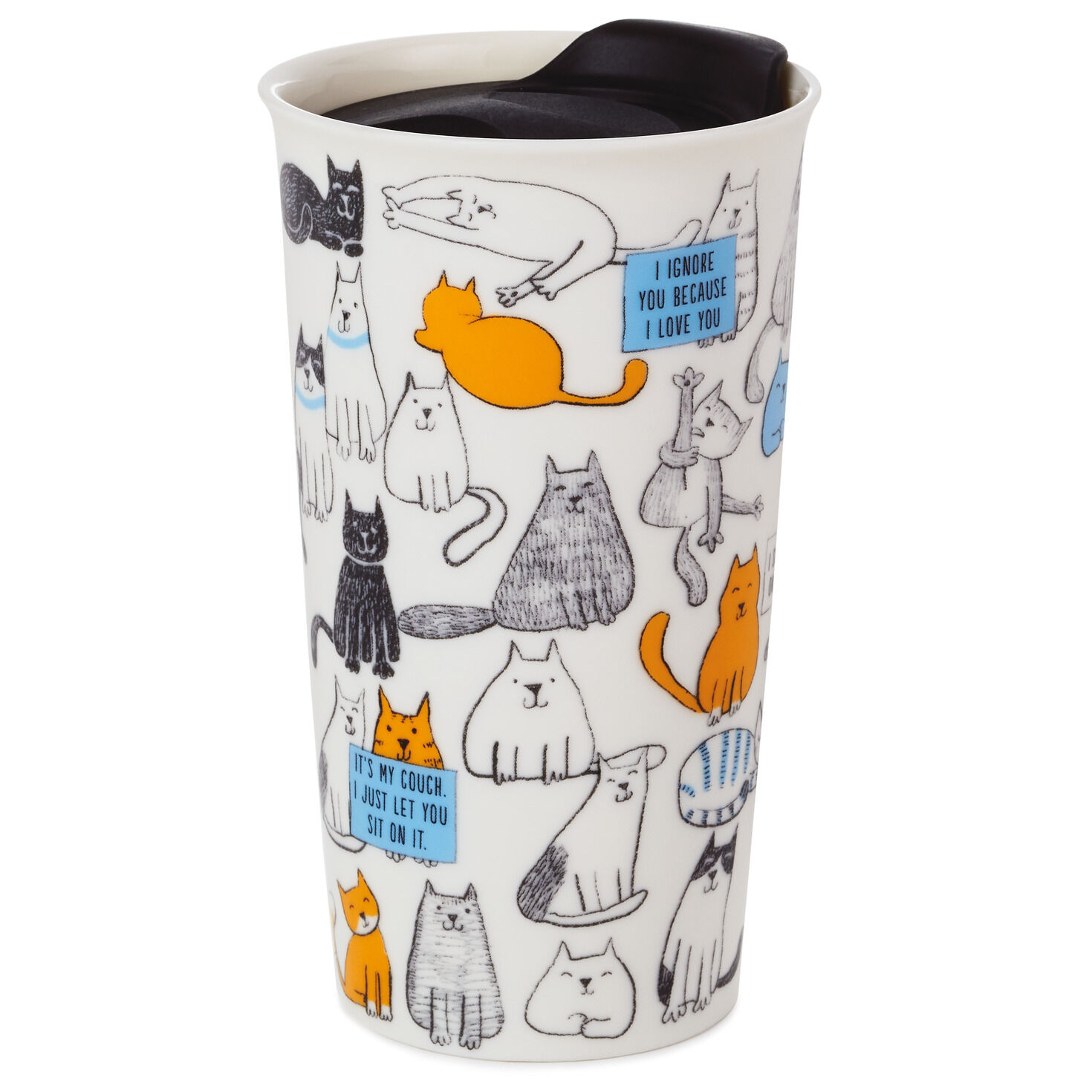 ceramic cat travel mug