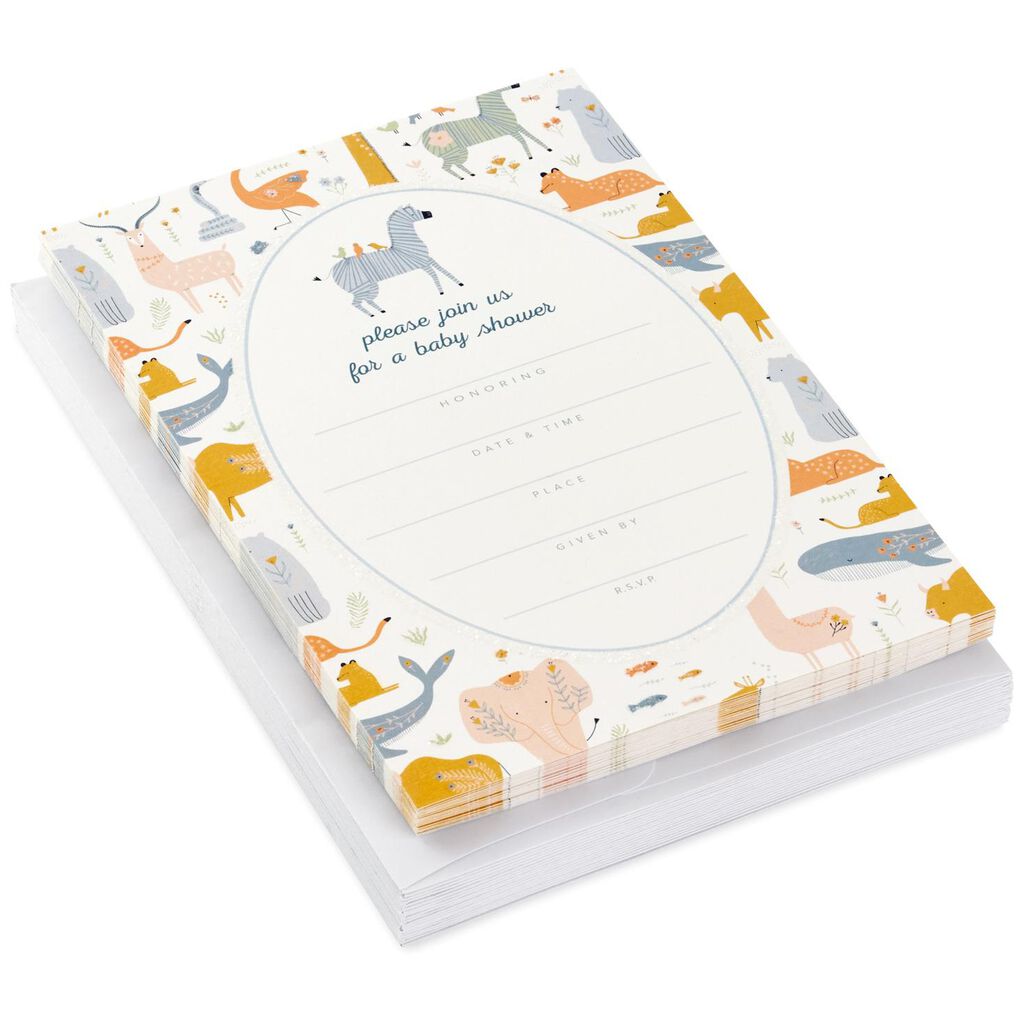 Zebra And Friends Baby Shower Invitations Pack Of 20 Invitations