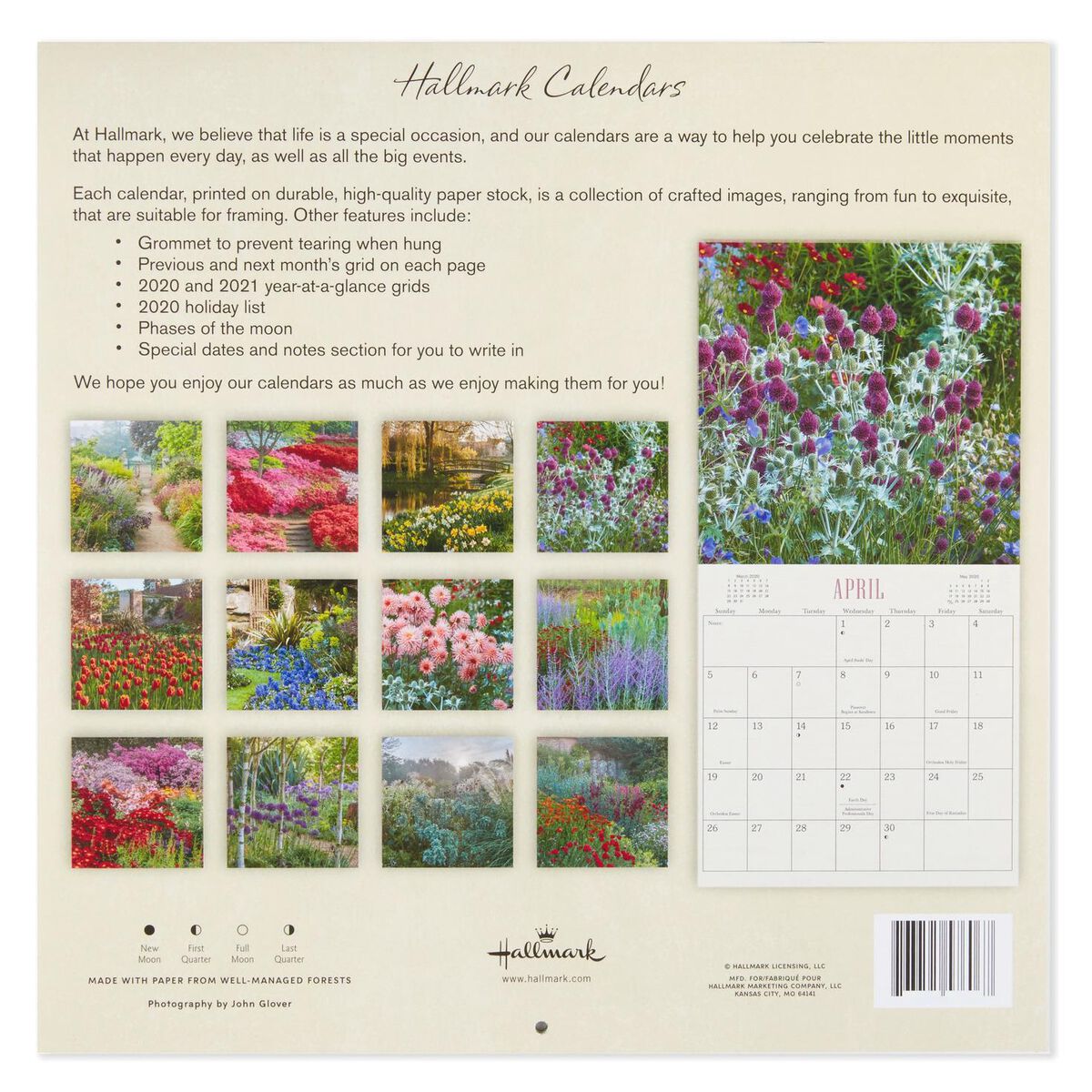 Gardens 2020 Wall Calendar, 12Month Calendars Hallmark