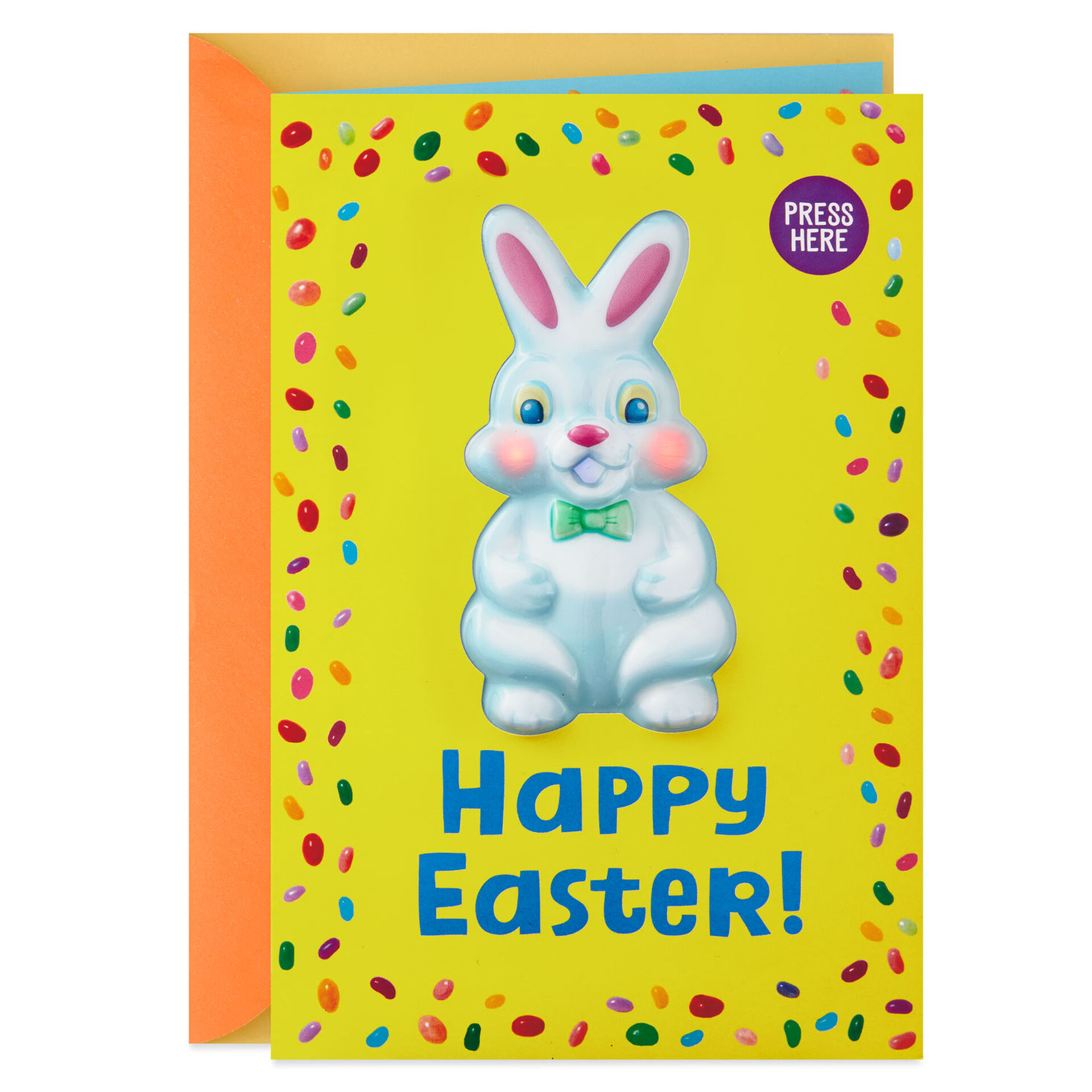 DieCut Easter Bunny Easter Card With Light and Sound Greeting Cards