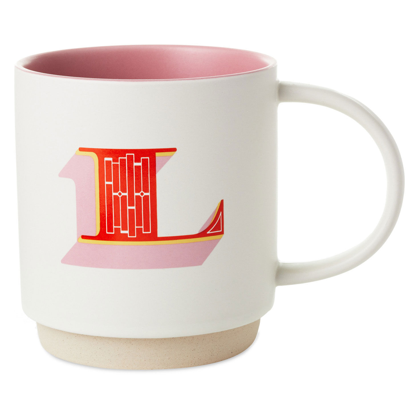 Letter L Rose Gold Pink Initial Monogram Coffee Mug by Nature Magick