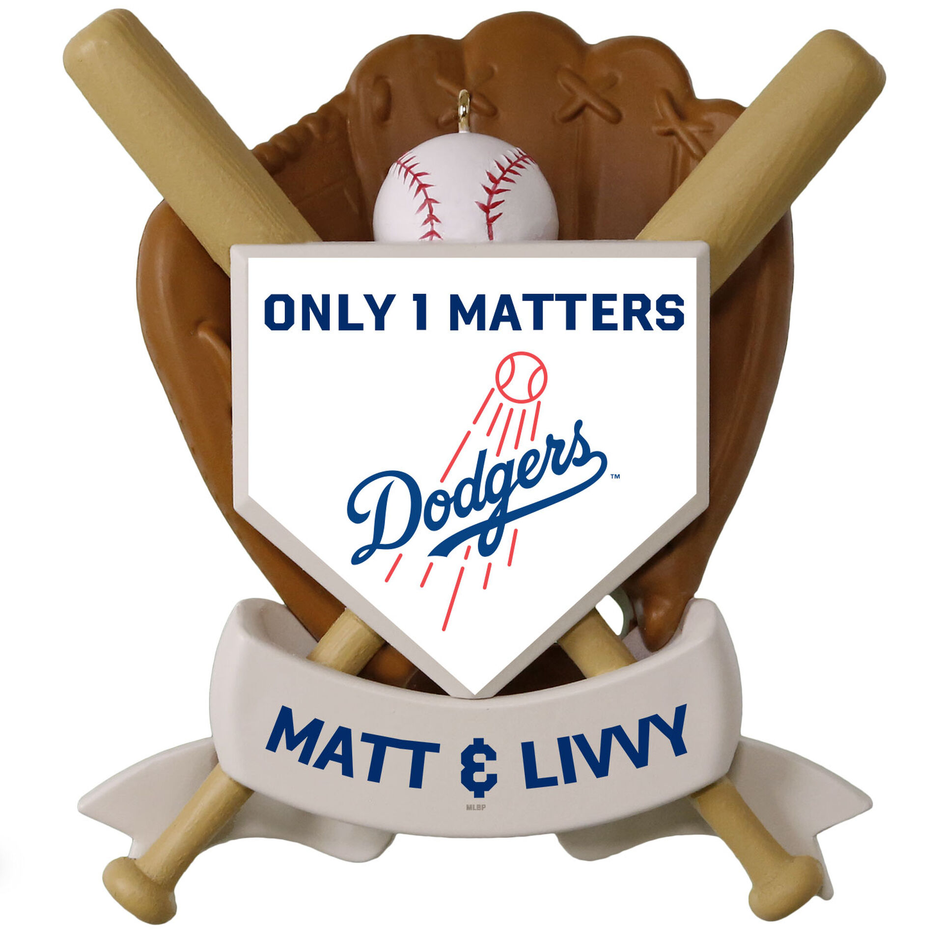 MLB Baseball Personalized Ornament, Dodgers™ Personalized Ornaments