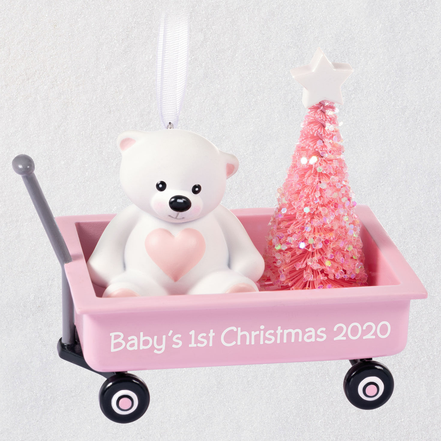 Baby Girl's First Christmas Pink Wagon 