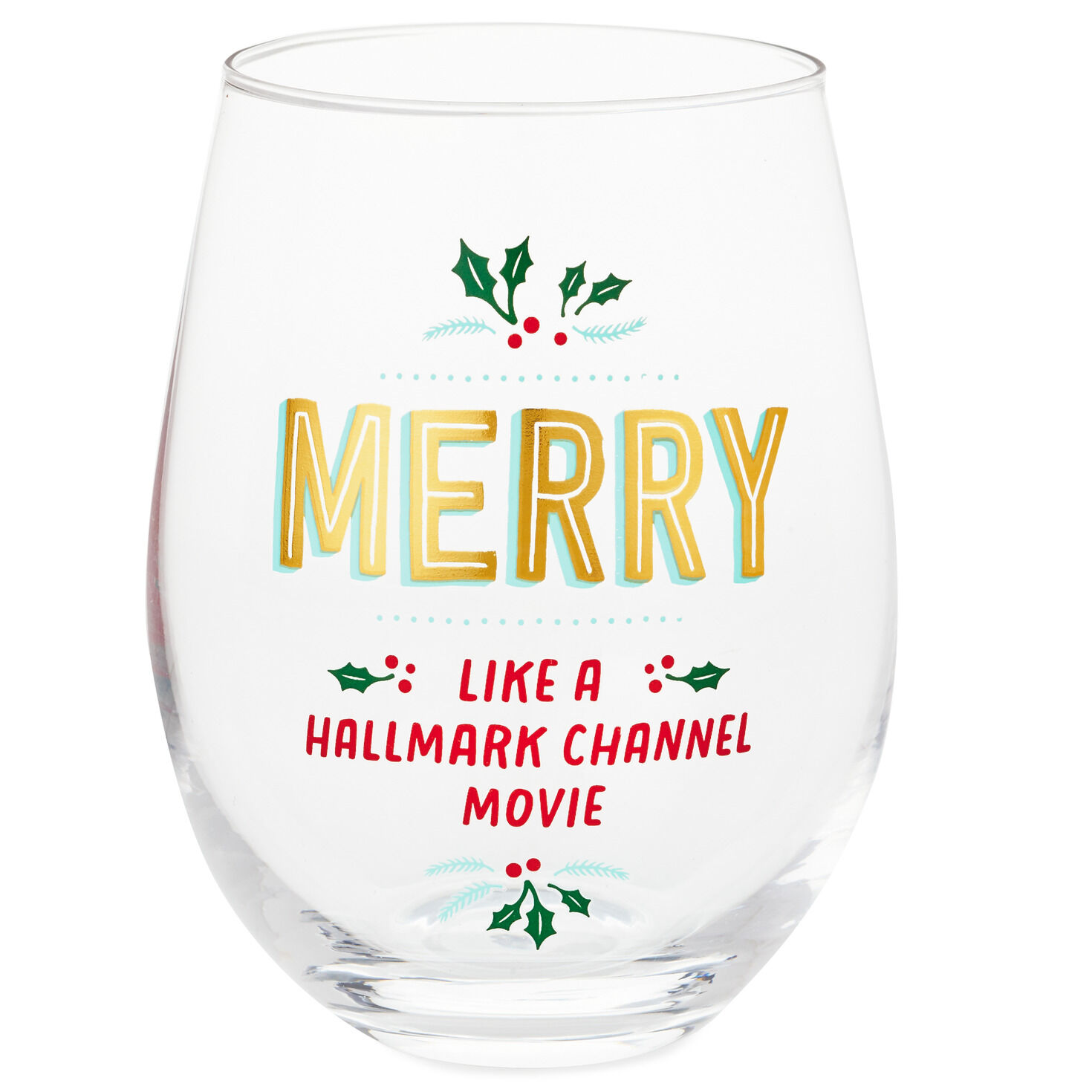 Hallmark Channel Stemless Wine Glass 