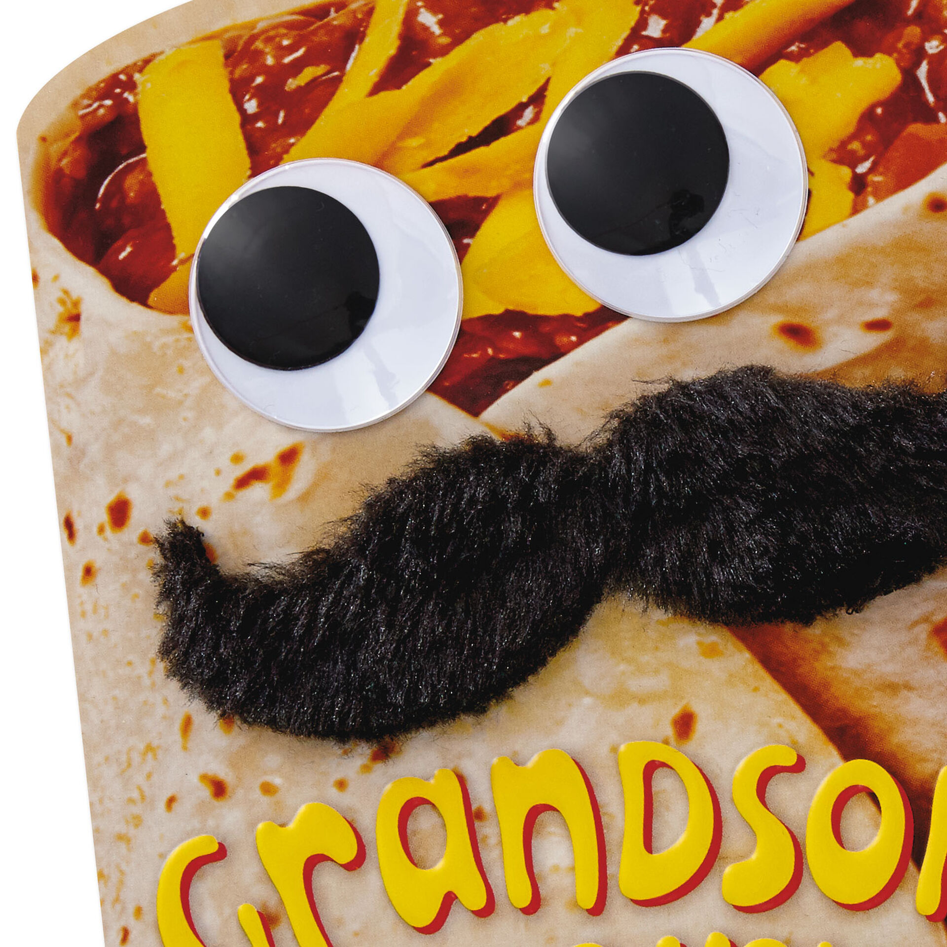 Burrito With Mustache Funny Birthday Card for Grandson - Greeting Cards