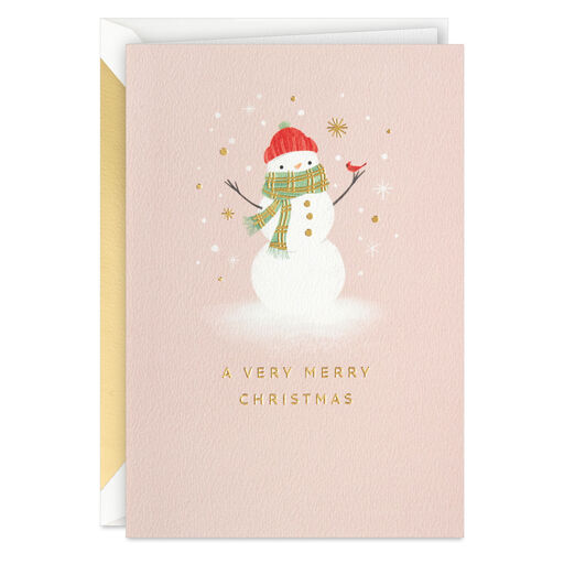 Merry Christmas Mom & Dad Snowman Hallmark Holiday Greeting Card