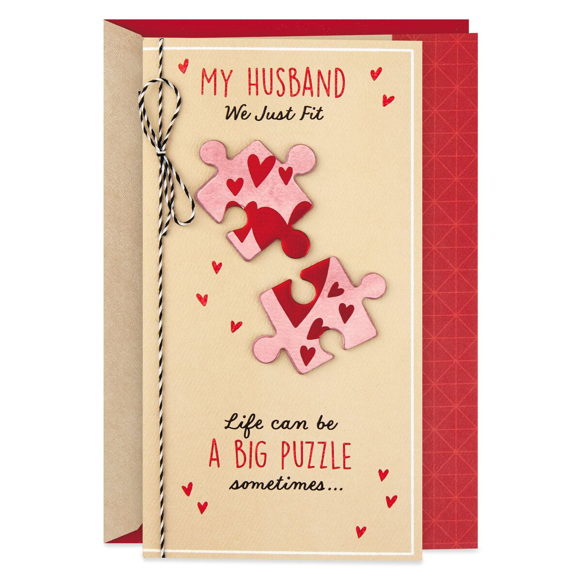 Two Puzzle Pieces Valentine's Day Card for Husband - Greeting Cards ...