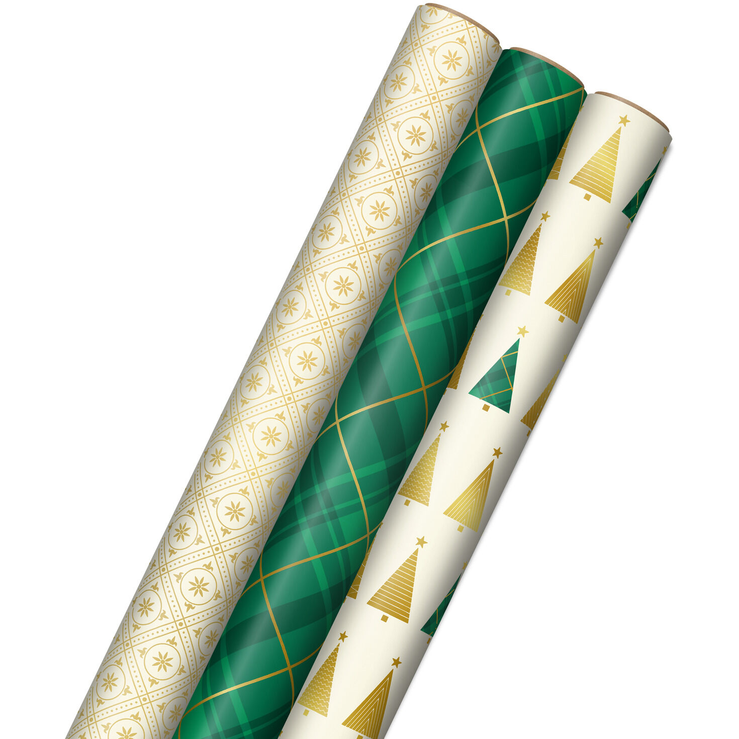 Black and Gold Christmas Wrapping Paper Sheets Roll, Holiday Gift Wrap 