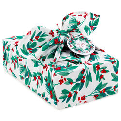Beige textured cotton fabric gift wrap