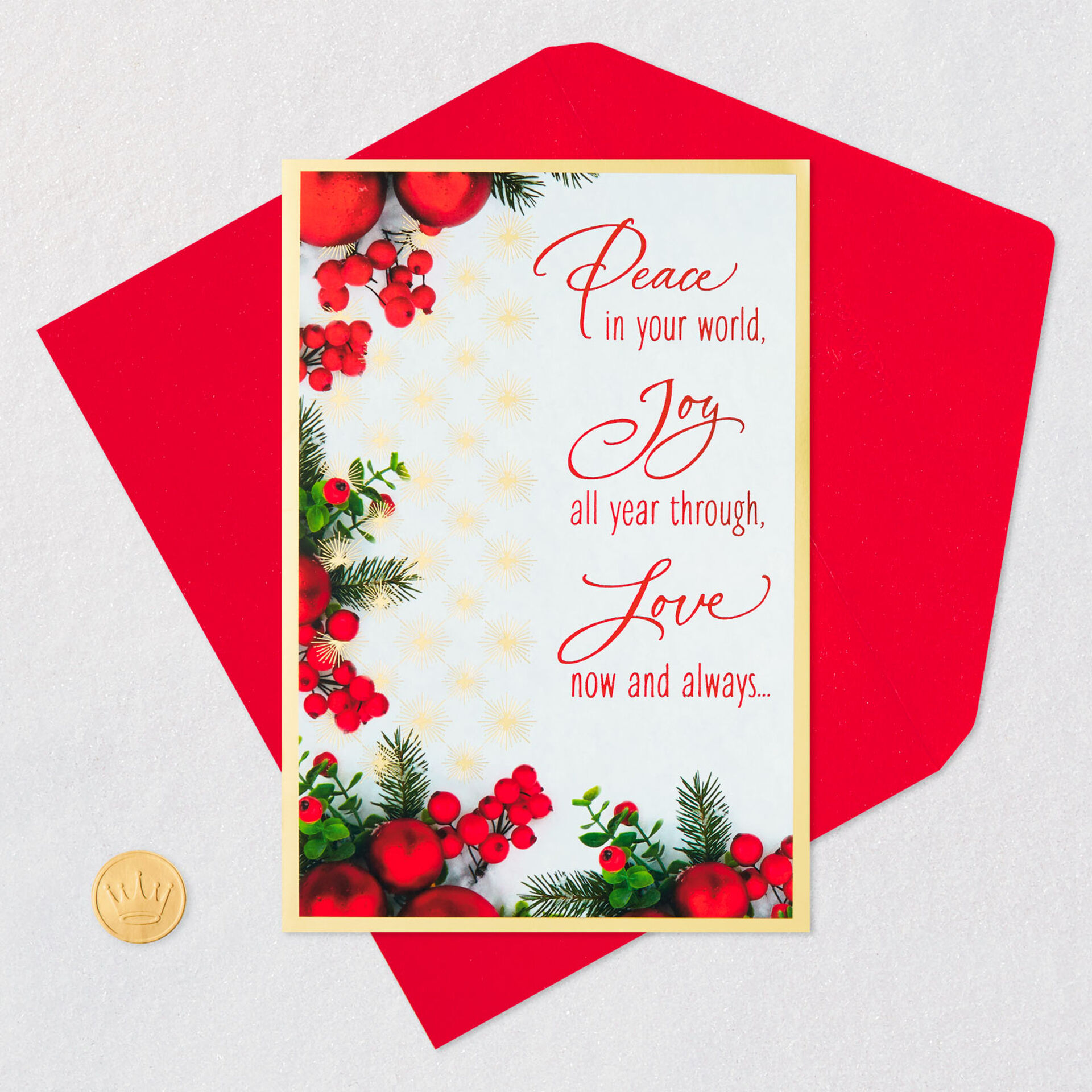 Peace, Joy, Love And Blessings Christmas Card - Greeting Cards - Hallmark