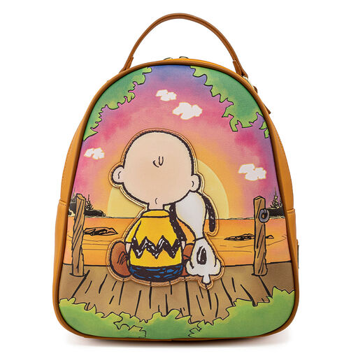 Loungefly Peanuts Charlie Brown and Snoopy Sunset Mini Backpack, 