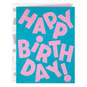 Pink Letters on Teal Birthday Card, , large image number 1