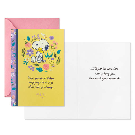 Peanuts® Snoopy and Woodstock Floral Assorted Thinking of You Cards, Pack of 6, , large image number 2