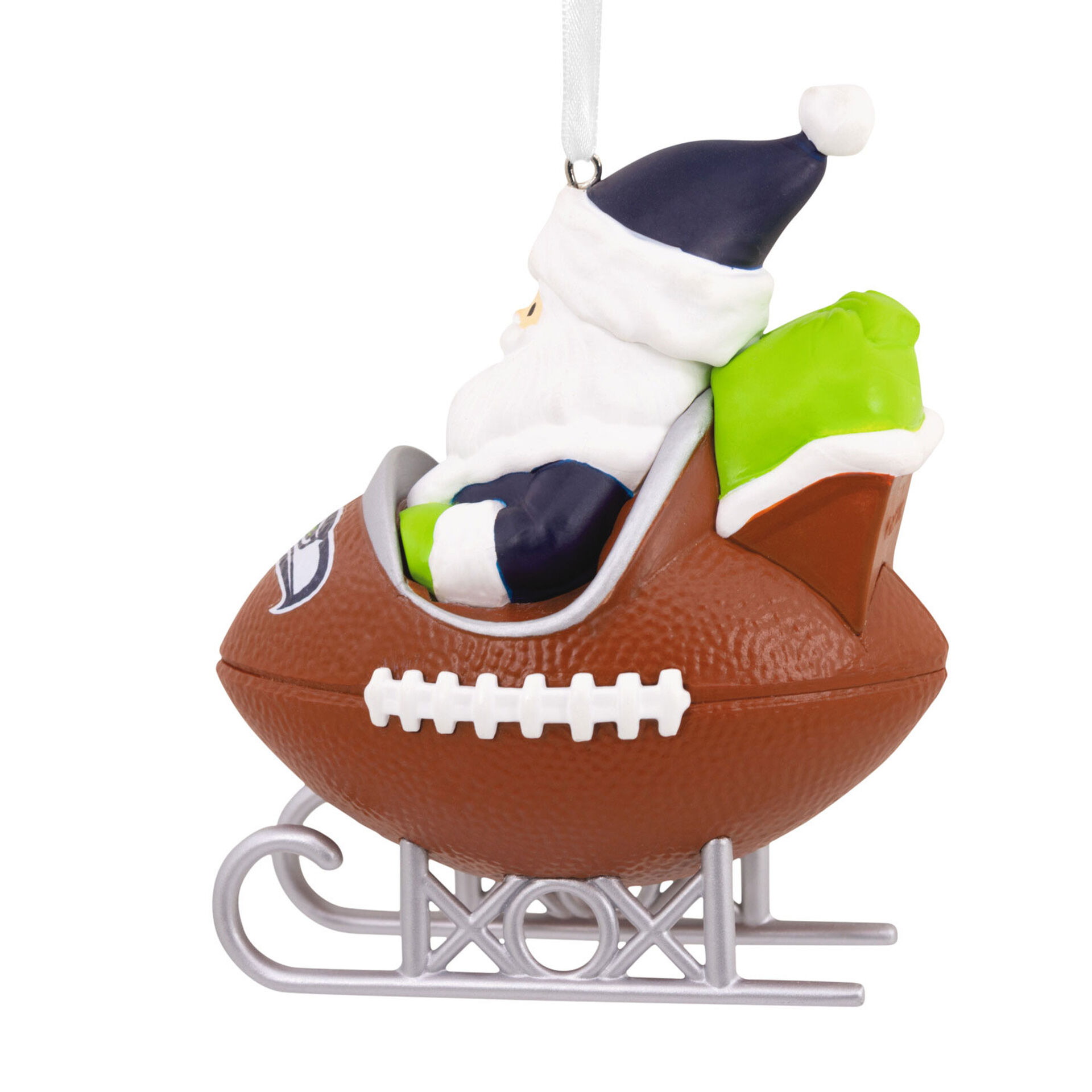 NFL Seattle Seahawks Santa Football Sled Hallmark Ornament Gift