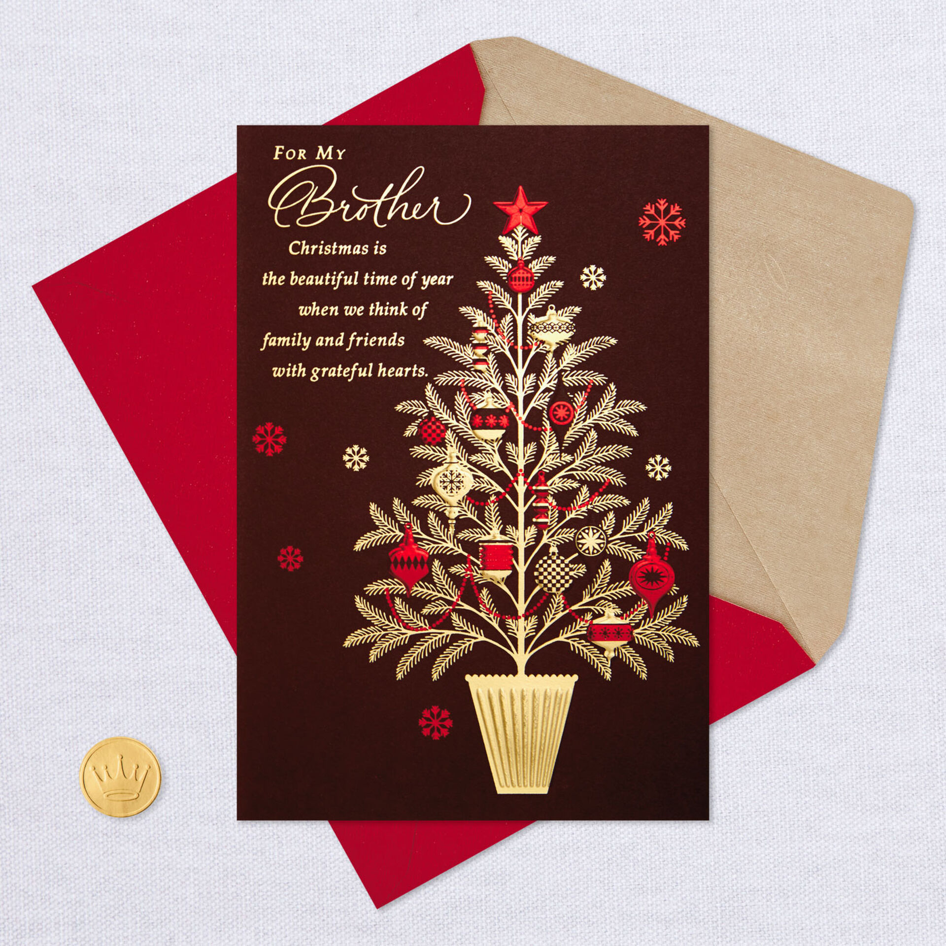 Thankful for You Christmas Card for Brother - Greeting Cards - Hallmark