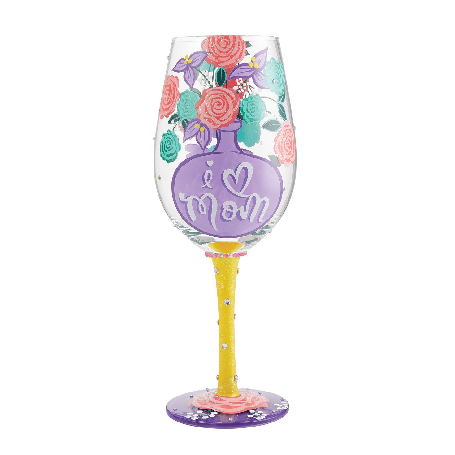 Lolita Love My Rescue Handpainted Wine Glass, 15 oz.