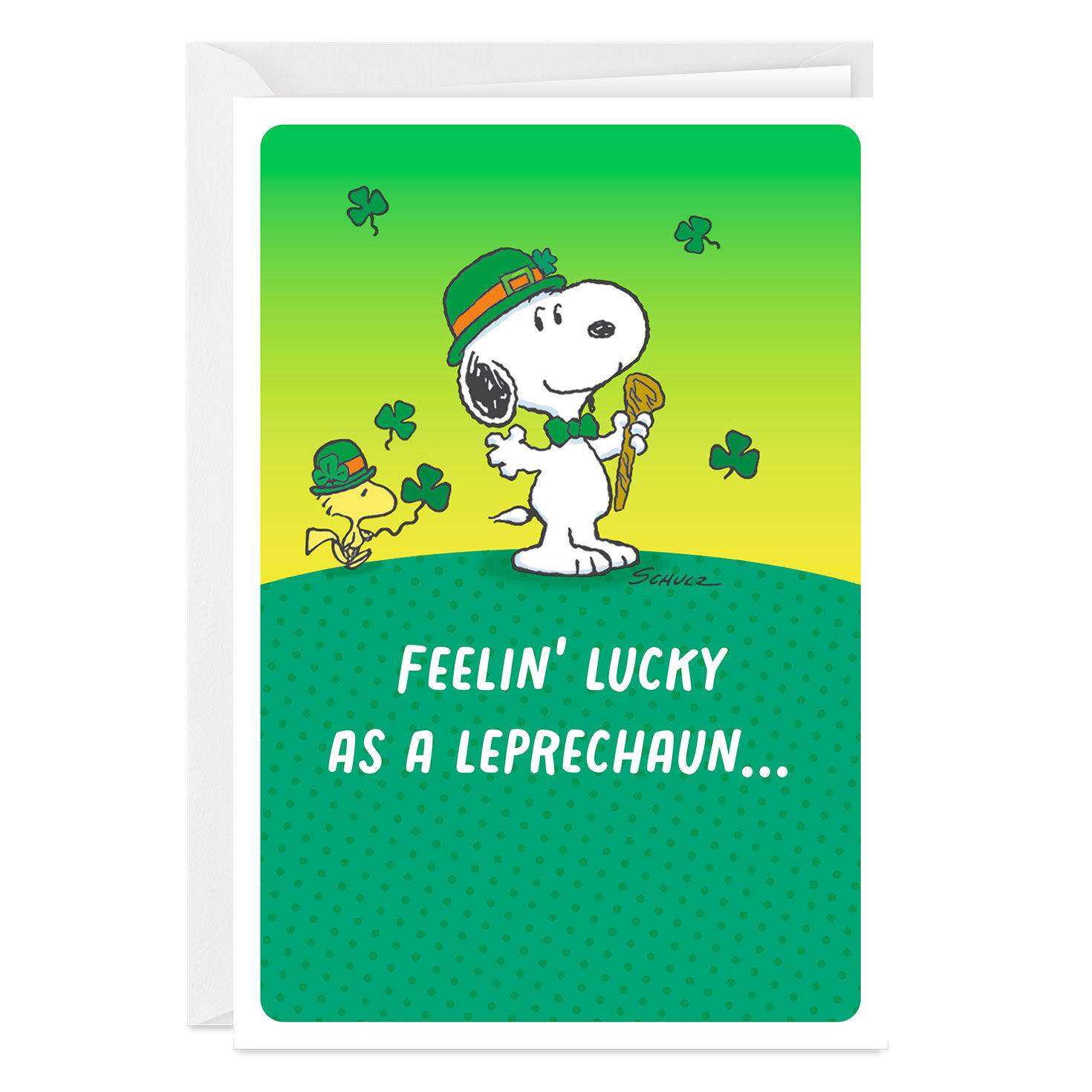 Peanuts® Snoopy Leprechaun Folded St. Patrick's Day Photo Card for only USD 4.99 | Hallmark