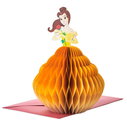 Disney Beauty and the Beast Belle Heart of Gold Honeycomb 3D Pop-Up Card, 