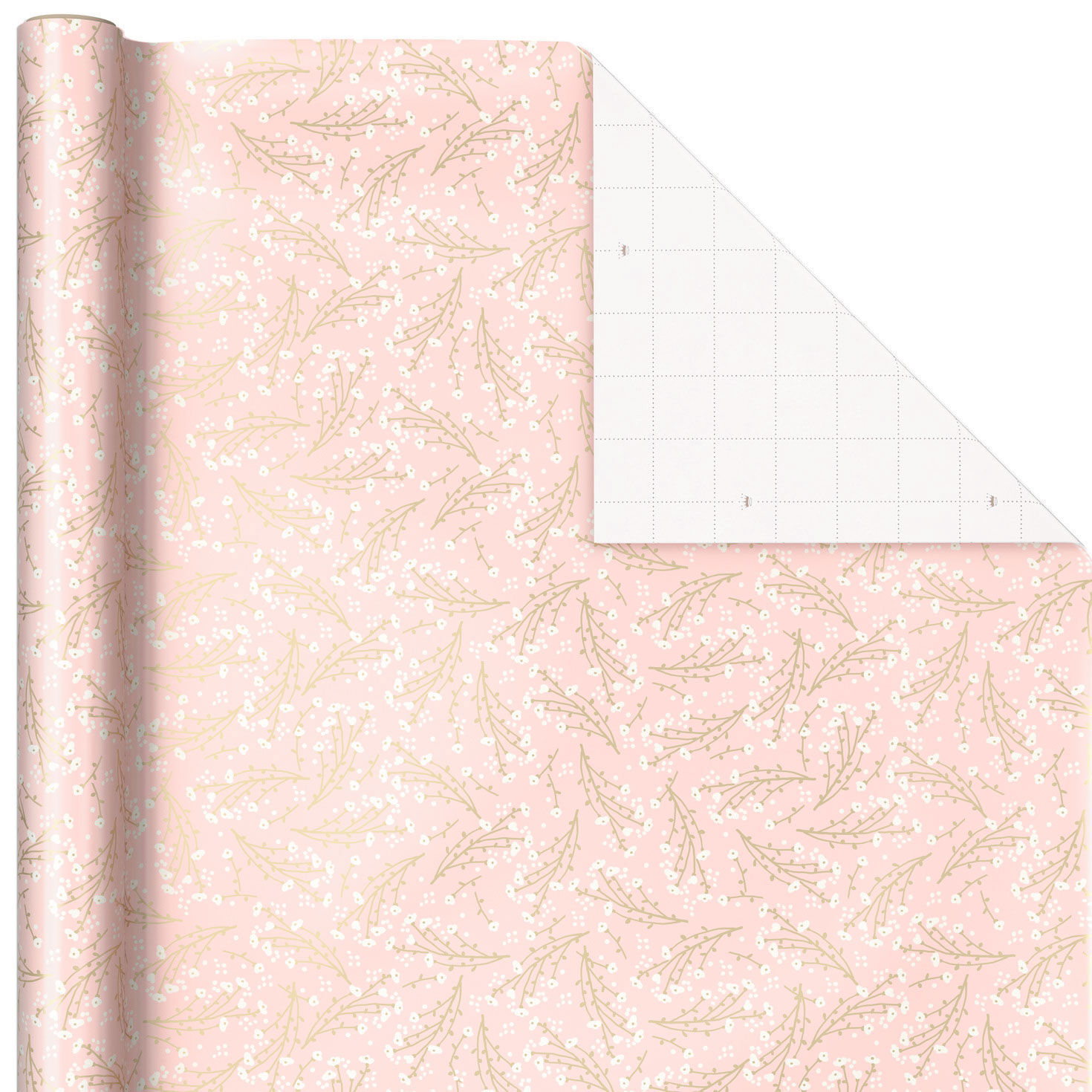 Pink Floral Metallic Wrapping Paper, 17.5 sq. ft. - Wrapping Paper