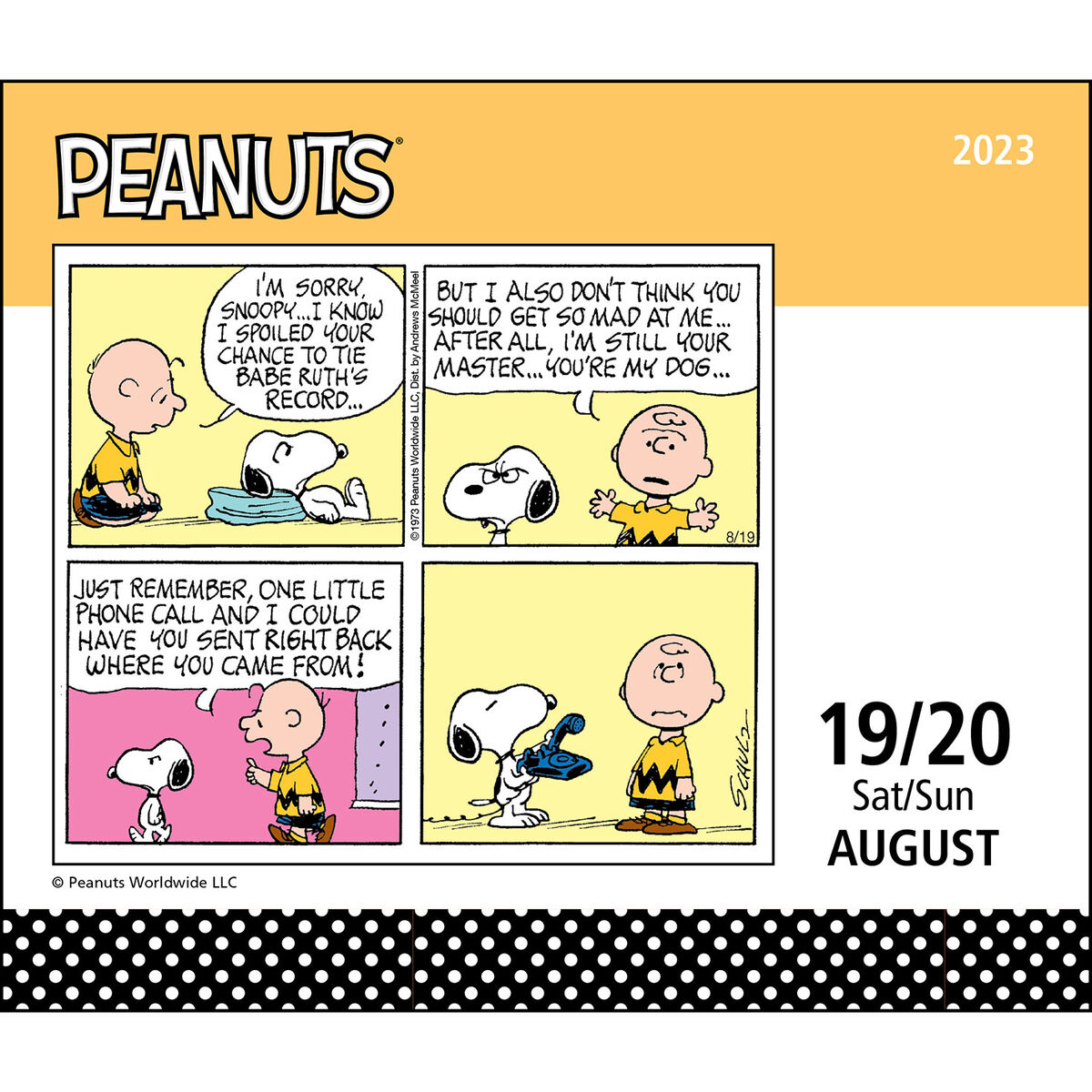Snoopy Calendar 2023