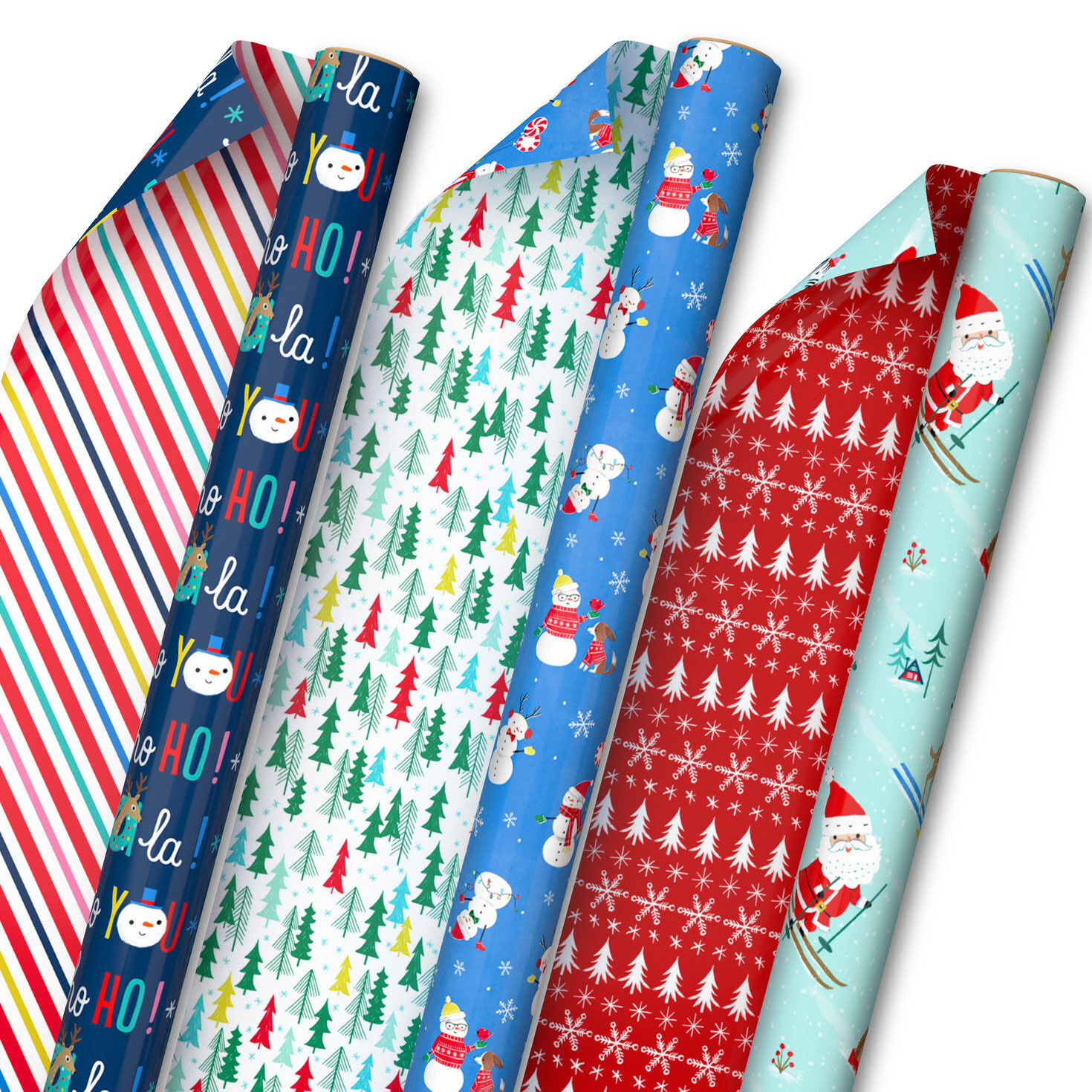 Santa and Friends Christmas Wrapping Paper, 2-Roll Pack, 60 Total Sq. Ft.