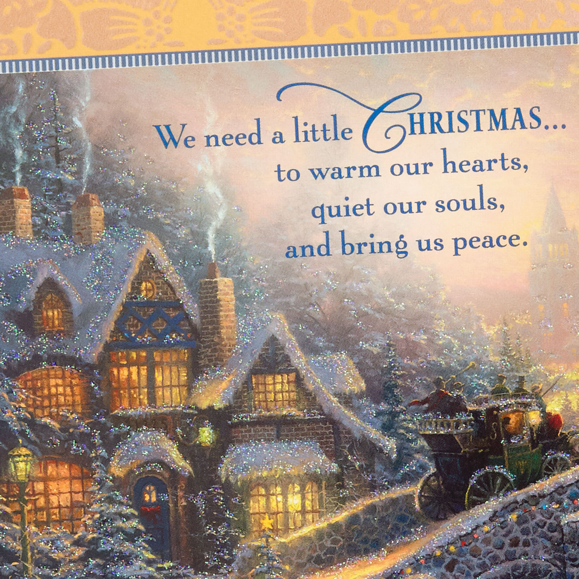 Thomas Kinkade Snowy Village People Like You Christmas Card Greeting