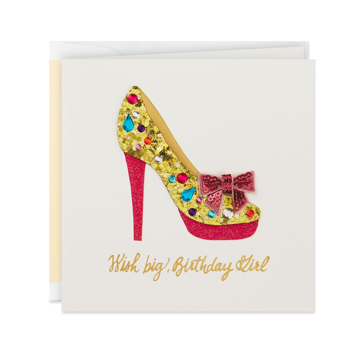 Jeweled Stiletto Shoe Wish Big Birthday Card - Greeting Cards - Hallmark