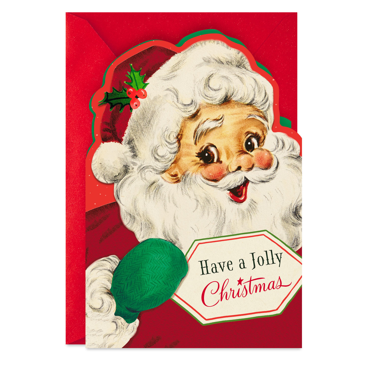 Have a Jolly Christmas Vintage Santa Christmas Card Greeting Cards