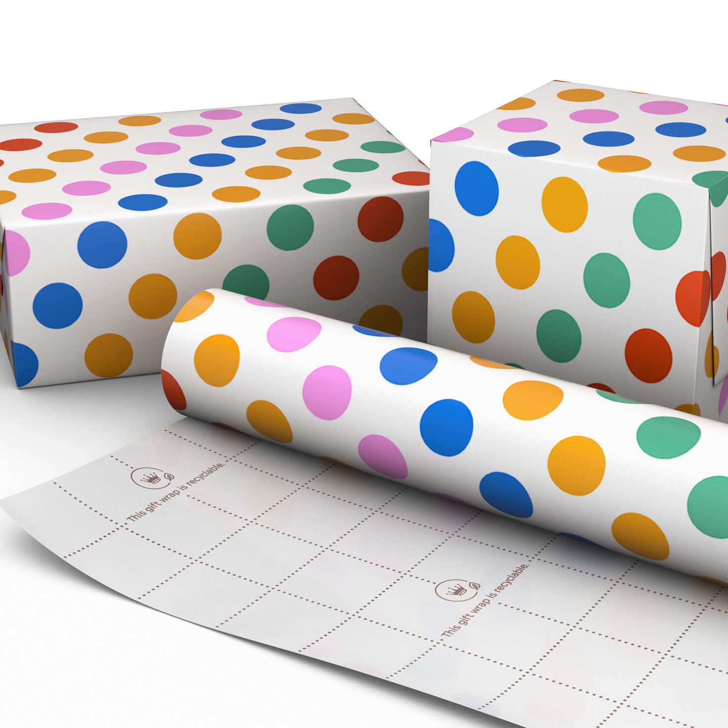 Rainbow Polka Dots Wrapping Paper Mini Roll, 38.8 sq. ft. for only USD 12.99 | Hallmark