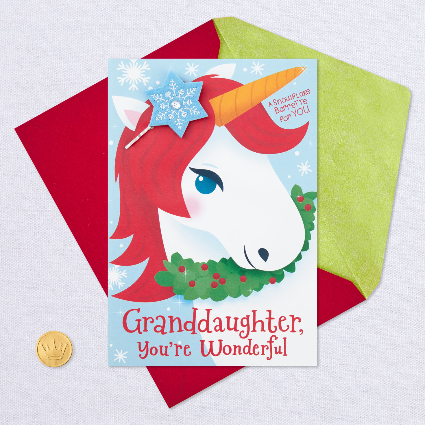 Wonderful Granddaughter Christmas Card With Barrette for only USD 4.99 | Hallmark