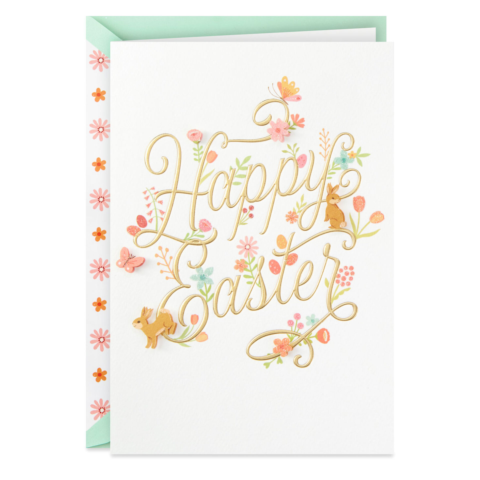 Bunnies and Flowers Happy Easter Card Greeting Cards Hallmark