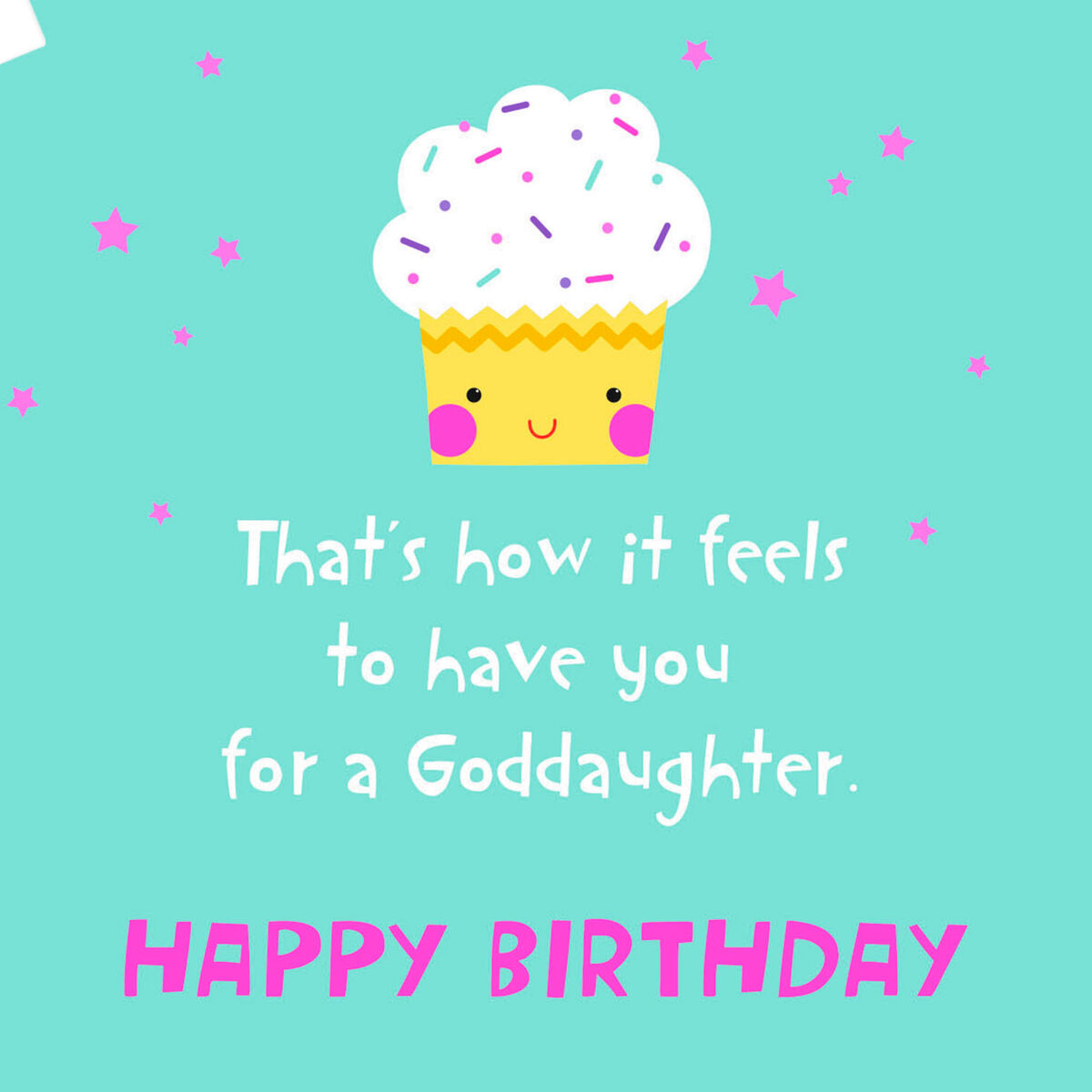 Smiling Cupcake Birthday Card for Goddaughter - Greeting Cards - Hallmark
