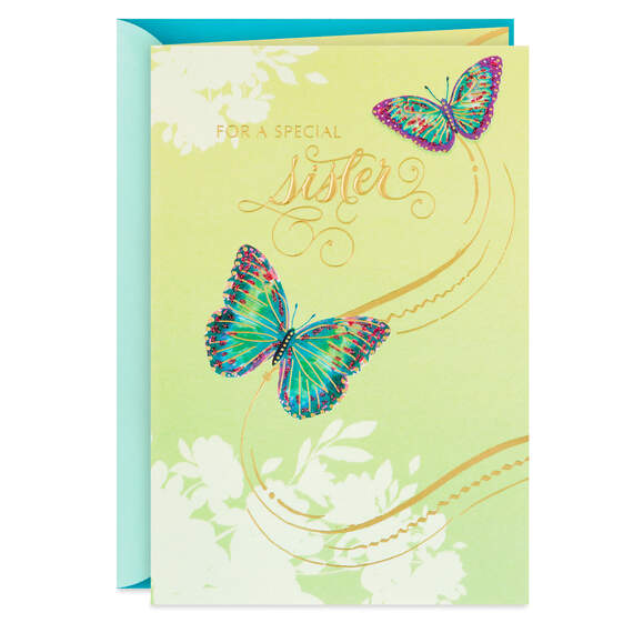 Two Butterflies Birthday Card for Sister, , large image number 1