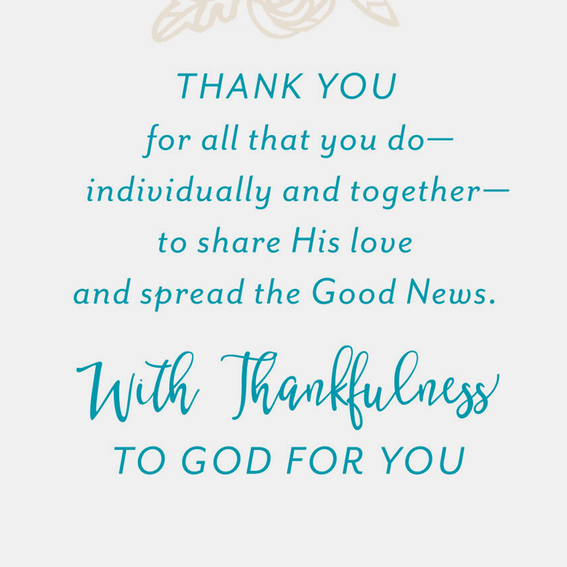 Your Ministry Together Religious Clergy Appreciation Card For Pastor 