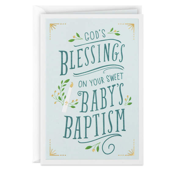 God's Blessings on Your Sweet Baby Religious Baptism Card