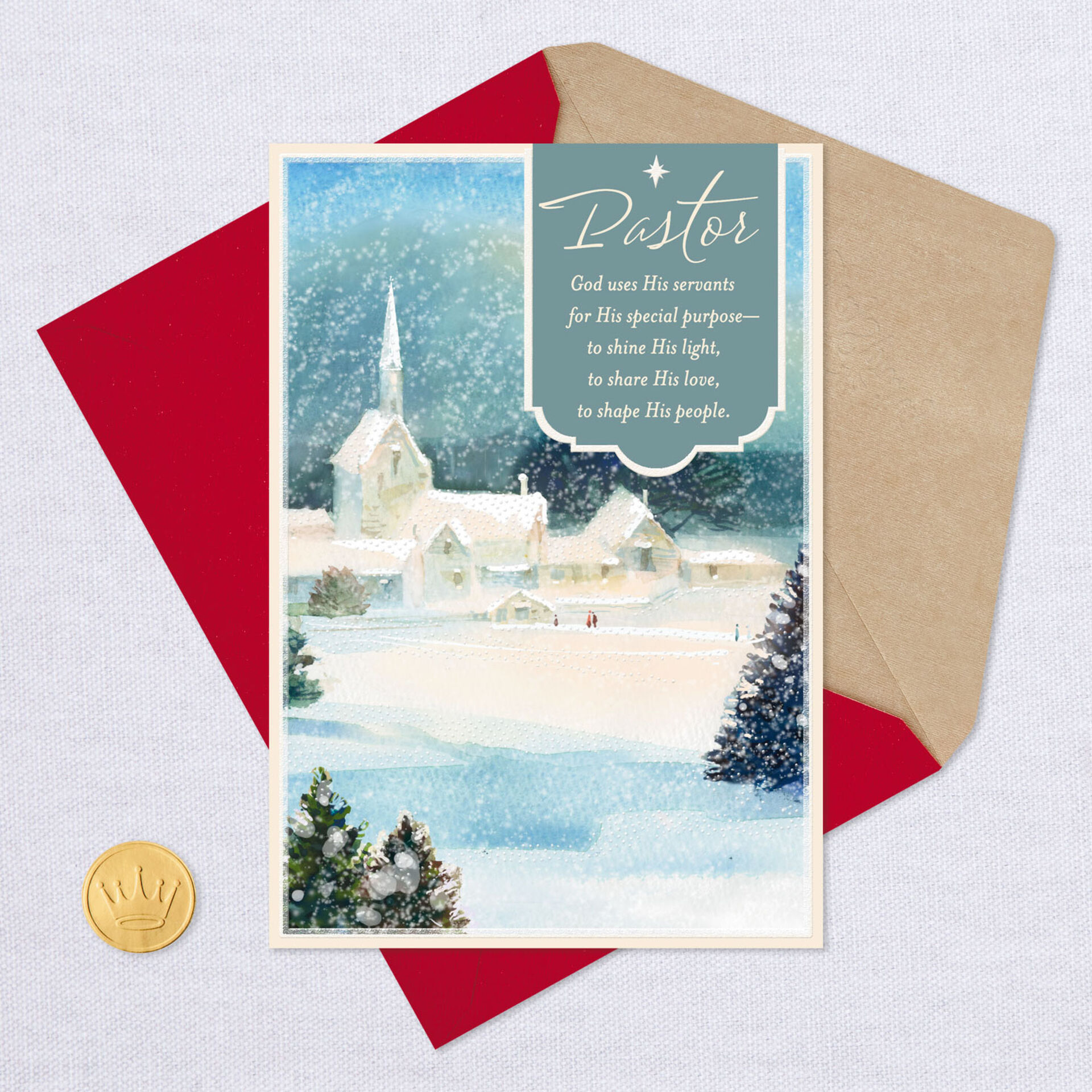 God Shines His Light Religious Christmas Card for Pastor - Greeting ...